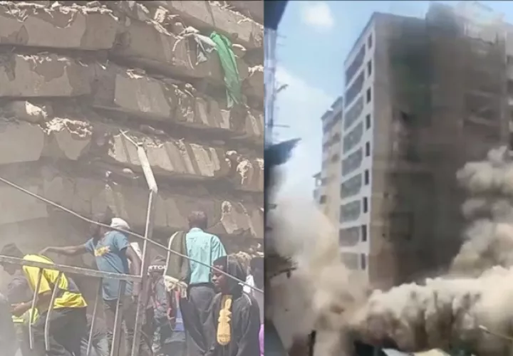 Cae edificio de varios pisos en Nairobi; reportan víctimas y saqueos