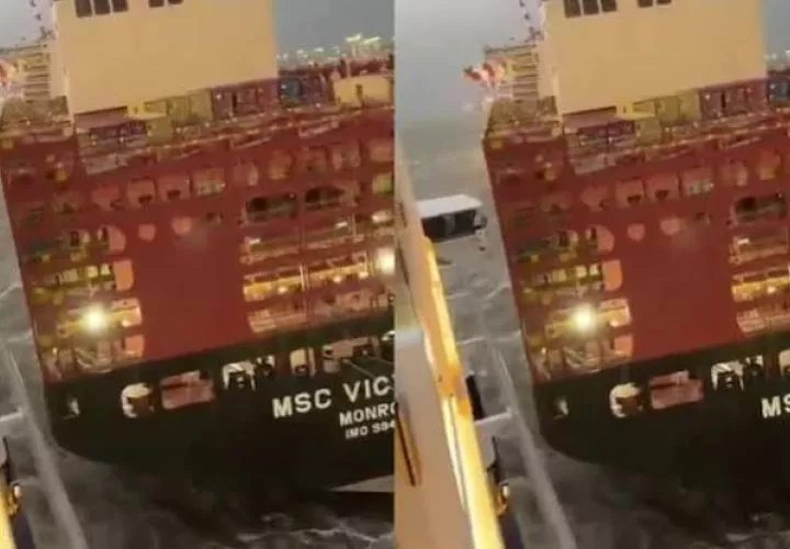 Colisión en puerto alemán: crucero embiste a un portacontenedores