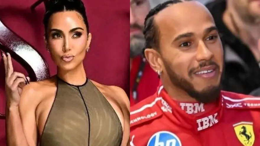 Lewis Hamilton sorprende a los hijos de Kim Kardashian con un cachorro llamado Halo